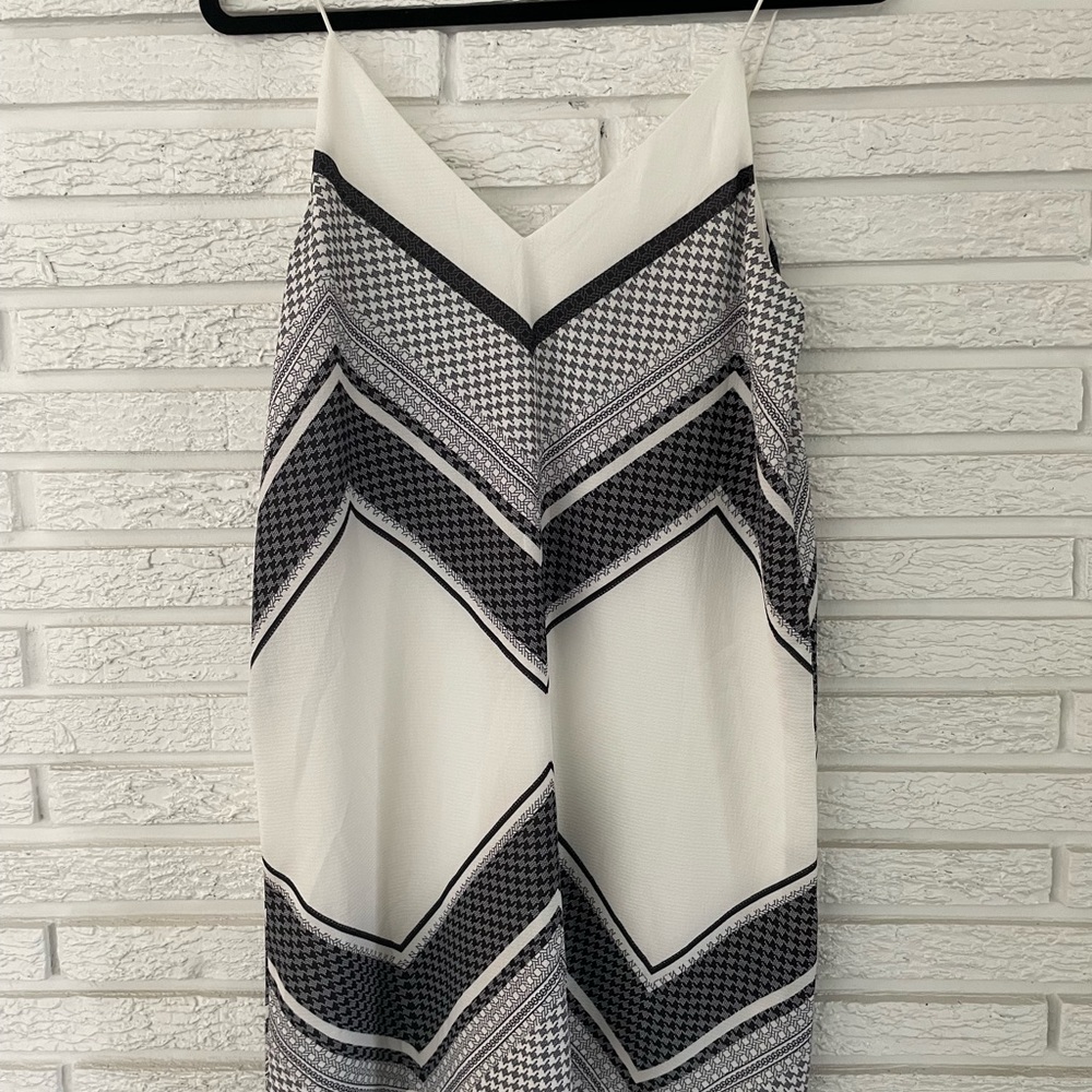 White and deep grey mini dress